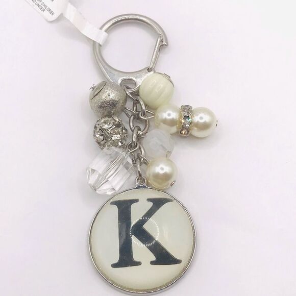 Silver Chic Initial K Keychain Car Accessory - Picture 1 of 7